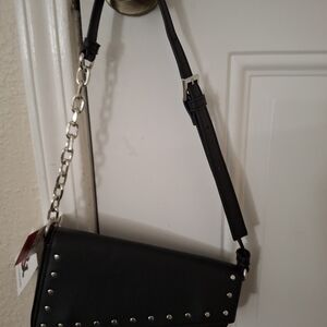 Black Studded Women’s Crossbody Bag - Unbranded